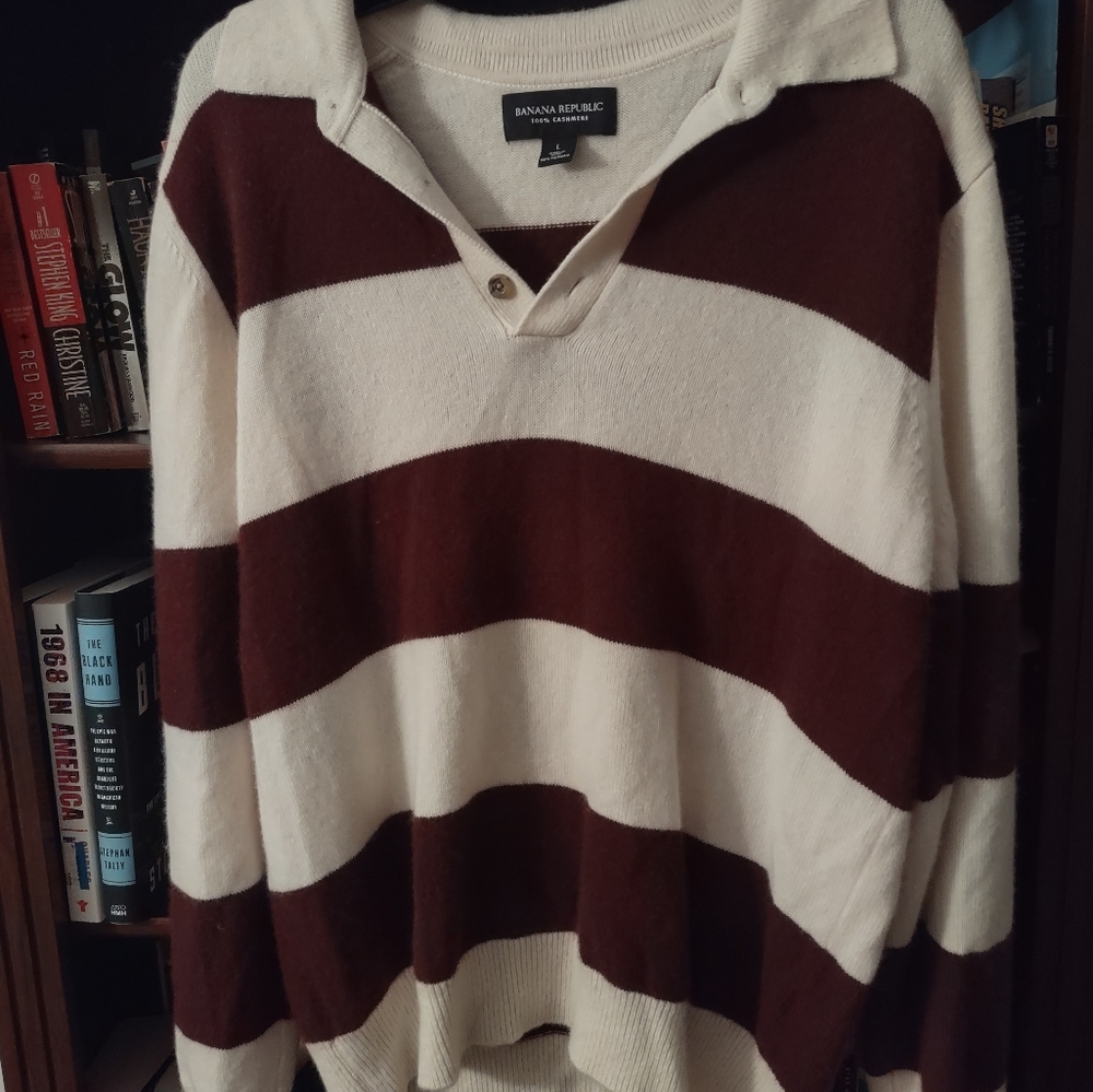 Banana Republic men's large cashmere sweater polo